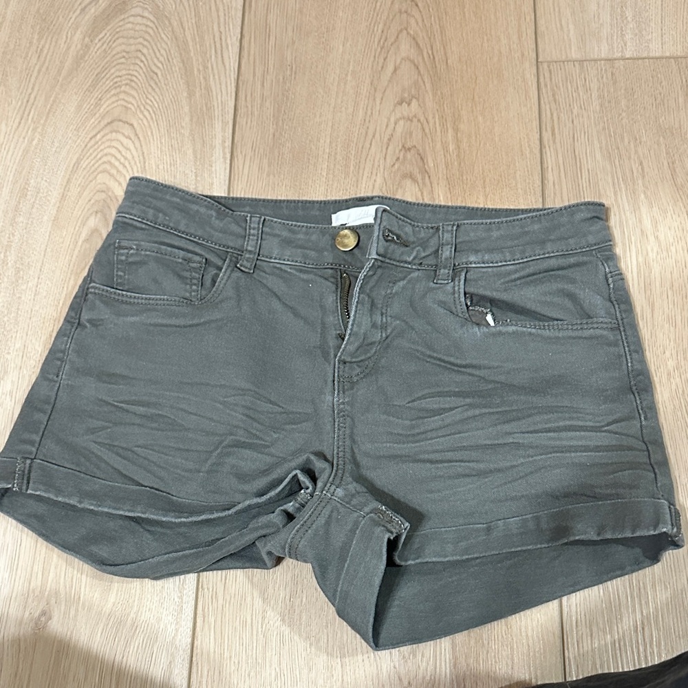 Women's olive green Denim Shorts